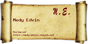 Medy Edvin névjegykártya